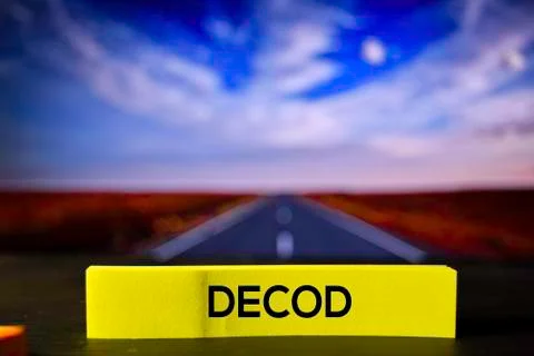 Decod on the sticky notes with bokeh background Stock Photos