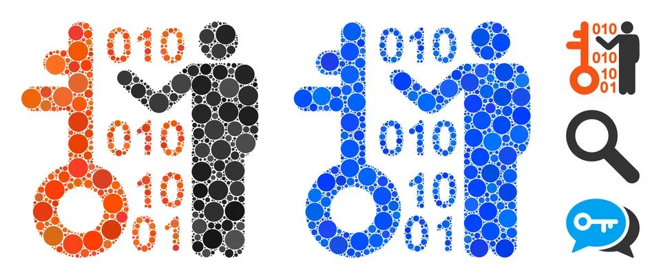 Decode Key Composition Icon of Circle Dots 스톡 일러스트