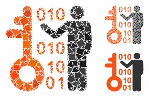 Decode key Composition Icon of Trembly Items Stock-Illustration