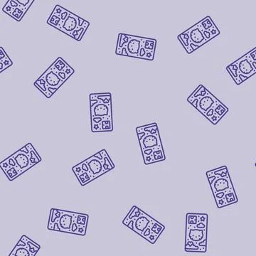 Decoden kawaii line seamless pattern 스톡 일러스트