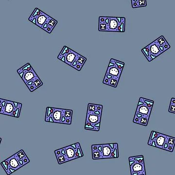 Decoden kawaii vector seamless pattern イラスト素材
