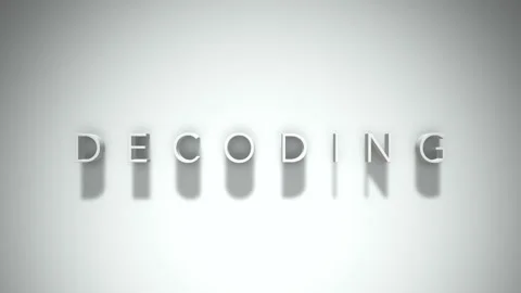Decoding 3D title animation with shadows on a white background Video stock 296618046