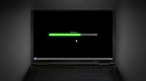 Decoding black laptop screen Stock-Footage 38514625