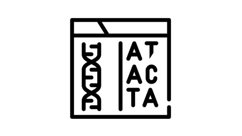 Decoding dna code black icon animation Vidéo 156647964