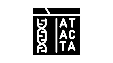 Decoding dna code glyph icon animation Vidéo 156648507