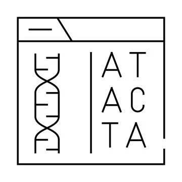 Decoding dna code line icon vector illustration Stock Illustration