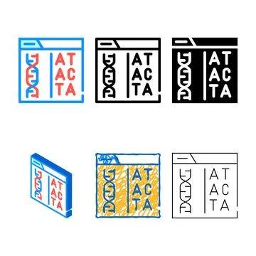 Decoding dna code range color icon vector Stockillustratie