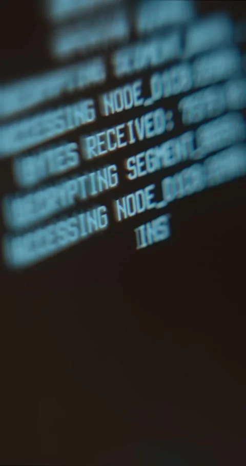 Decoding encrypted data, cyber attack commands Stock-Footage 323369186