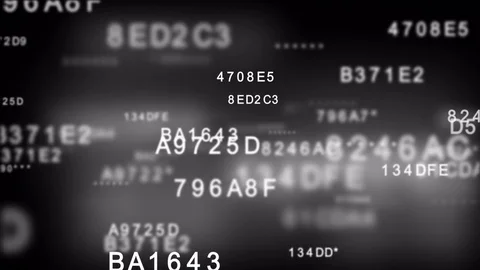 Decoding encrypted hexadecimal data seamless loop animation 4k UHD (3840x2160) Video stock 82577047