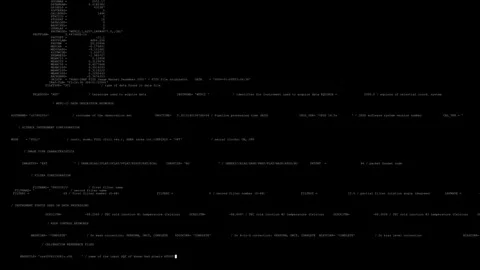Decoding metadata for research. Running text on the screen. Vídeo Stock 313472010