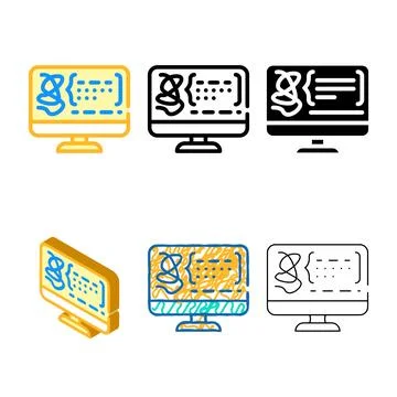 Decoding protein molecule color icon diversity vector Stock Illustration