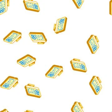 Decoding protein molecule isometric icon seamless pattern Stock Illustration