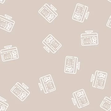 Decoding protein molecule line vector seamless pattern Illustrazione stock