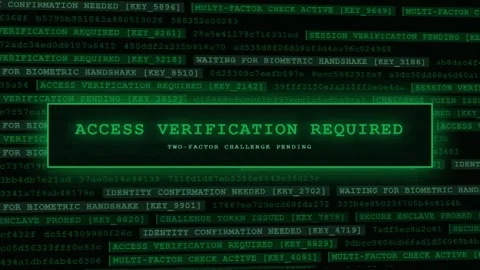 Decoding Secure Digital Challenge Tokens: Two-Factor Authentication Verification Stock Footage 342554439