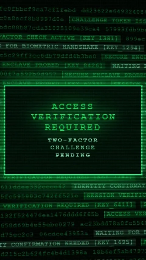 Decoding Secure Digital Challenge Tokens: Two-Factor Authentication Verification Stock Footage 342554441