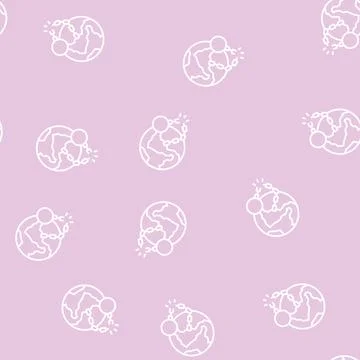 Decolonization social problem line seamless pattern Stock Illustration