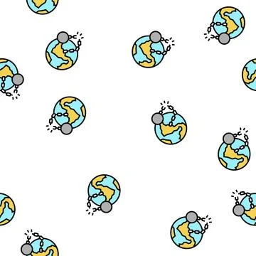 Decolonization social problem vector seamless pattern Stock Illustration