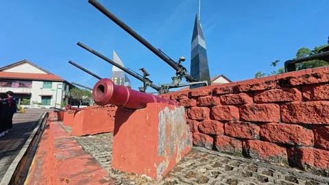 Decommissioned Cannons at Malaysian Armed Forces Museum Stock Footage 320868897