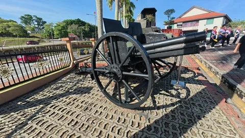 Decommissioned Cannons at Malaysian Armed Forces Museum Stock Footage 320868905
