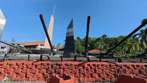 Decommissioned Cannons at Malaysian Armed Forces Museum Stock Footage 320869058