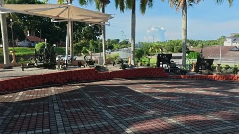 Decommissioned Cannons at Malaysian Armed Forces Museum Stock Footage 320869089