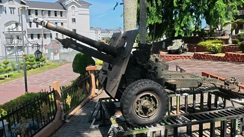 Decommissioned Cannons at Malaysian Armed Forces Museum Stock Footage 320869104