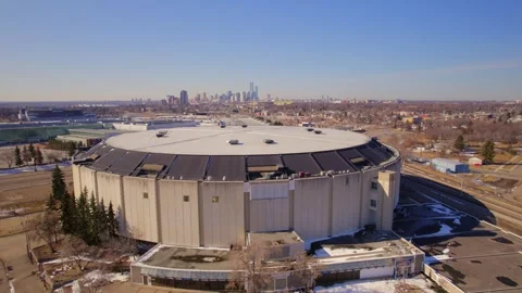 The decommissioned Coliseum in Edmonton, AB, Canada, Morning of March 31, 2024 Stock Footage 270480786