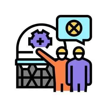 Decommissioning processing color icon vector illustration Stock Illustration