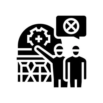 Decommissioning processing glyph icon vector illustration Stock Illustration