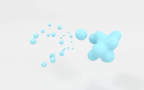 Decompose of the blue color sphere, 3d rendering. Stock Illustration