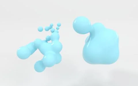 Decompose of the blue color sphere, 3d rendering. Stock Illustration