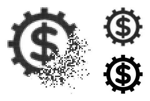 Decomposed and Halftone Dot Financial Industry Glyph Illustrazione stock