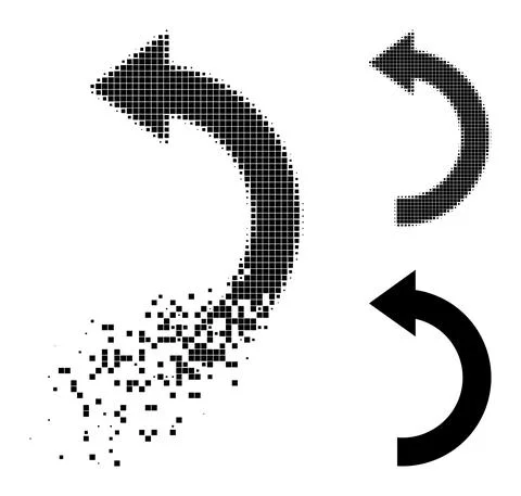 Decomposed and Halftone Dot Rotate Left Glyph イラスト素材