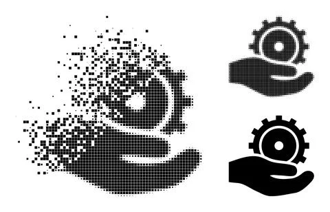 Decomposed and Halftone Dotted Development Service Glyph 스톡 일러스트