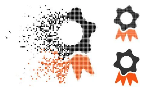 Decomposed Dot Halftone Award Seal Icon 스톡 일러스트