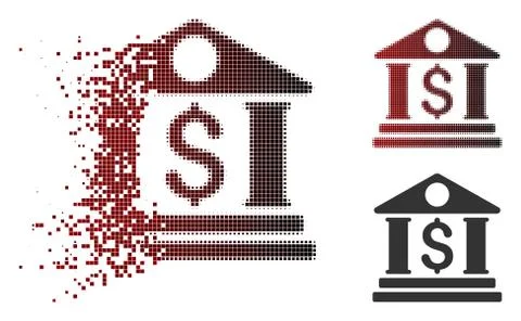 Decomposed Dot Halftone Business Center Icon Ilustración de archivo