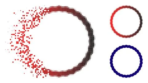 Decomposed Dot Halftone Certificate Rosette Frame Icon 스톡 일러스트