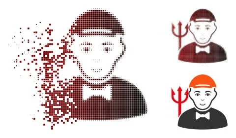 Decomposed Dot Halftone Daemon Icon Stockillustratie