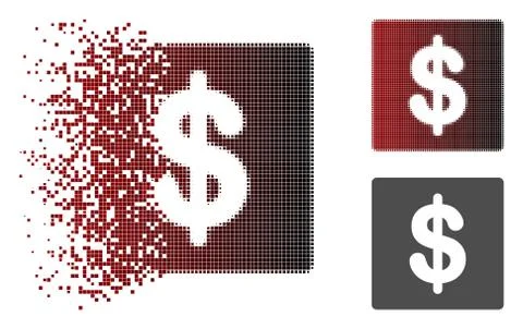 Decomposed Dot Halftone Financial Icon Stockillustratie