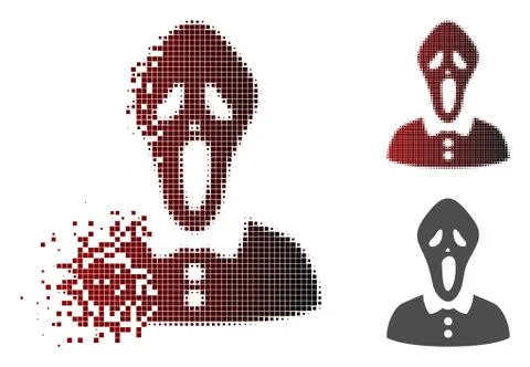 Decomposed Dot Halftone Horror Icon Stockillustratie