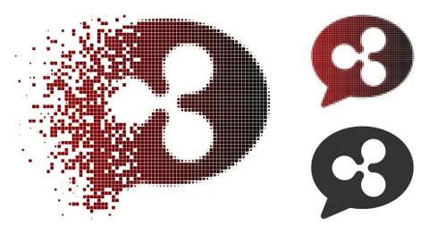 Decomposed Dot Halftone Ripple Chat Message Icon 스톡 일러스트