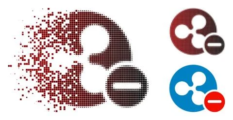 Decomposed Dot Halftone Ripple Remove Icon Illustrazione stock