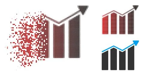 Decomposed Dot Halftone Trend Icon with Face 스톡 일러스트