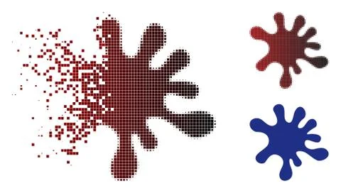 Decomposed Dotted Halftone Blot Icon Illustrazione stock