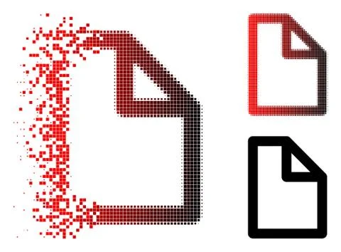 Decomposed Dotted Halftone Document Page Icon 库存插图