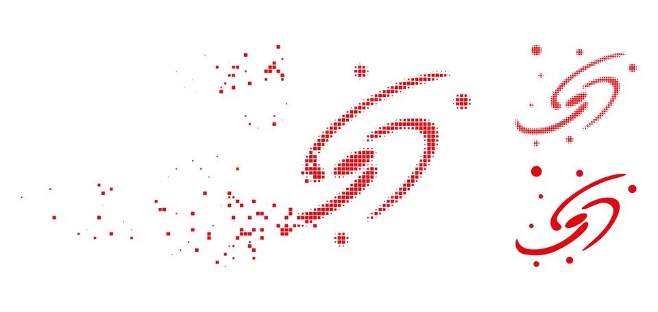 Decomposed Dotted Halftone Galaxy System Icon イラスト素材