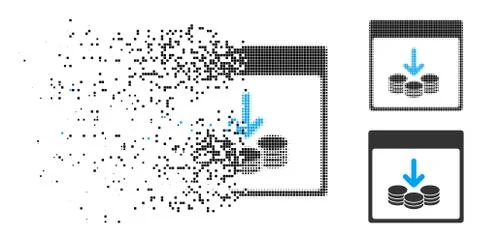 Decomposed Dotted Halftone Get Coins Calendar Page Icon イラスト素材