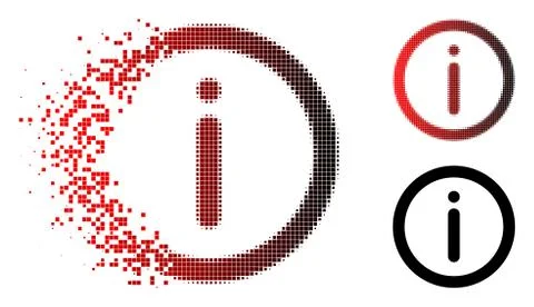 Decomposed Dotted Halftone Info Icon Stock Illustration