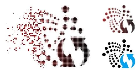 Decomposed Dotted Halftone Iota Update Arrows Icon 库存插图