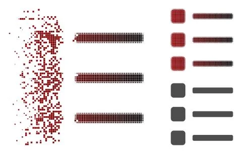 Decomposed Dotted Halftone Items Icon 스톡 일러스트